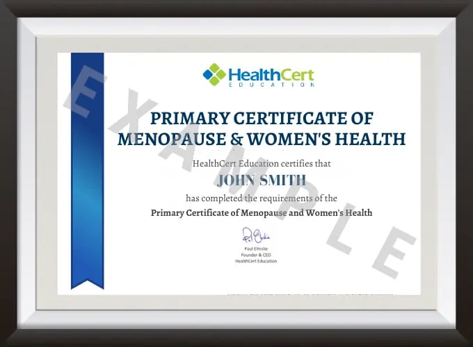 Primary Certificate of Menopause and Women's Health